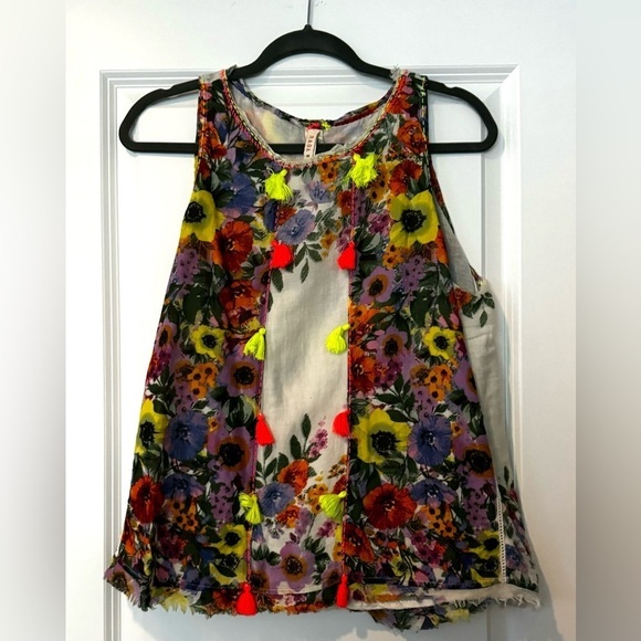 Raga Boho Floral Tassel Tank top - Picture 2 of 7